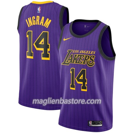 Maglia NBA Los Angeles Lakers Brandon Ingram 14 2018-19 Nike City Edition Viola Swingman - Uomo